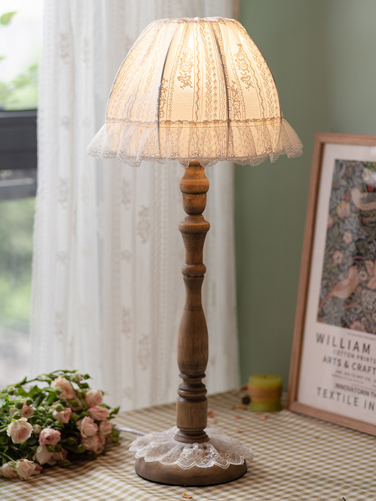 Desk Setup White - European Solid Wood Table Lamps Bedroom