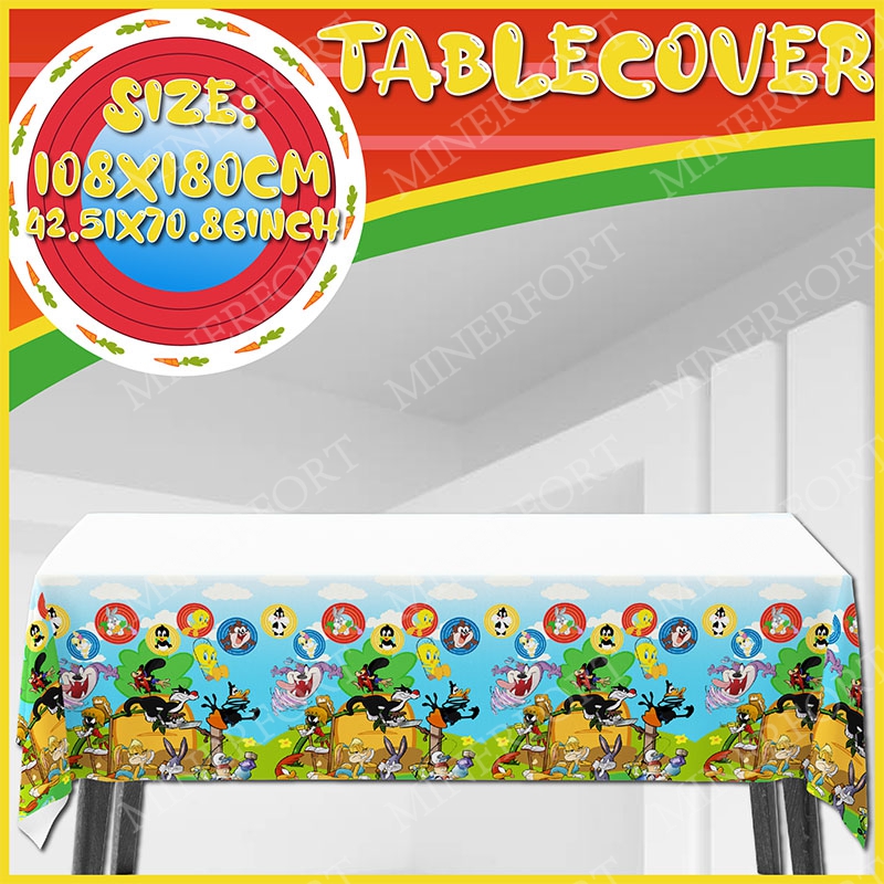 Desk Setup Girl - Looney Tunes Tablecloth Rectangle Fiesta Home