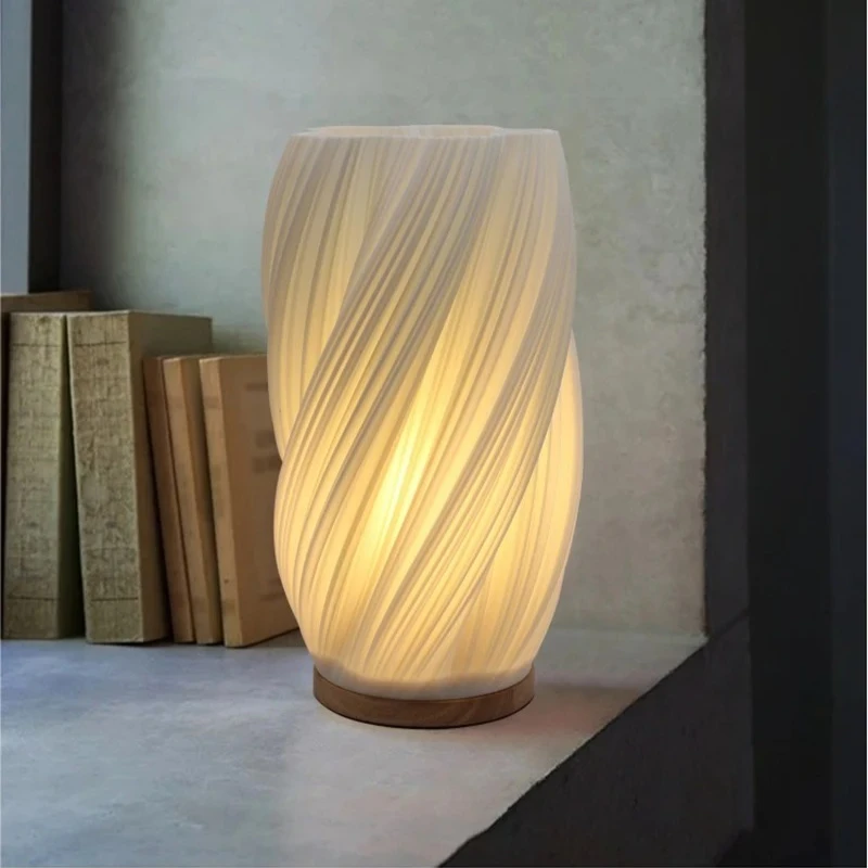 Desk Setup White - French Cream Style 3D Desk Lamp