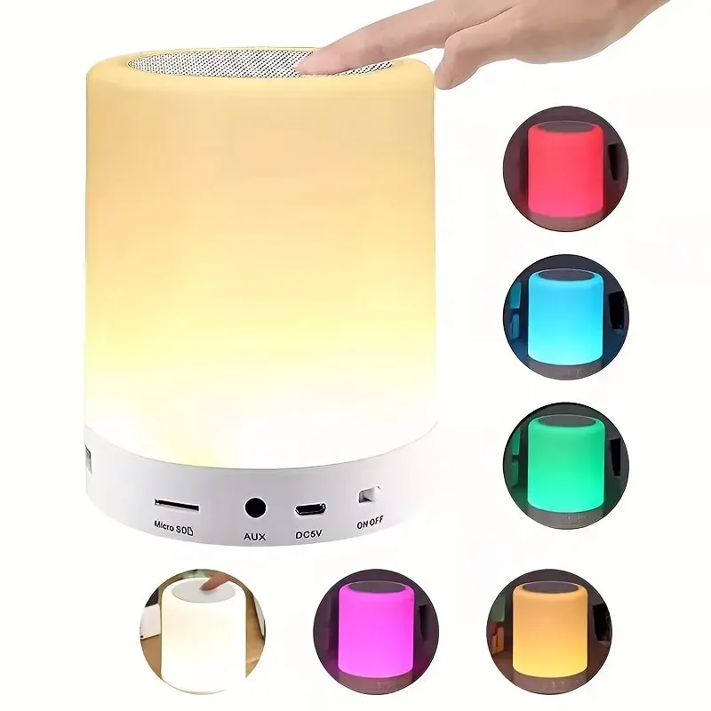 Desk Setup Speakers - 2024Bedside Table Lamp Wireless Bluetooth with