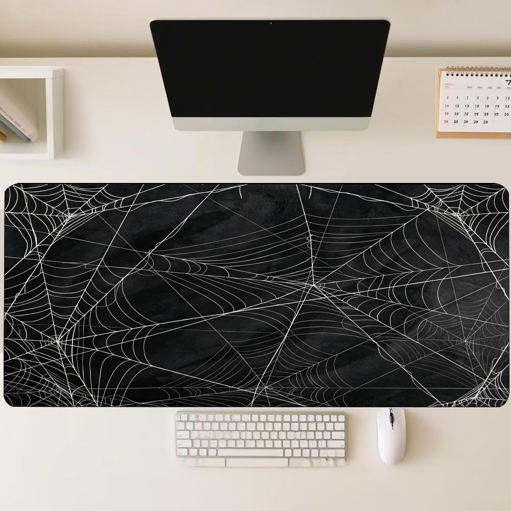 Desk Setup Gaming And Work - Spooky Dark Spider Web Gothic Art