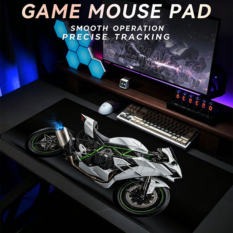 Desk Setup Ideas - Motorcycle design Large Gaming Mouse Pad