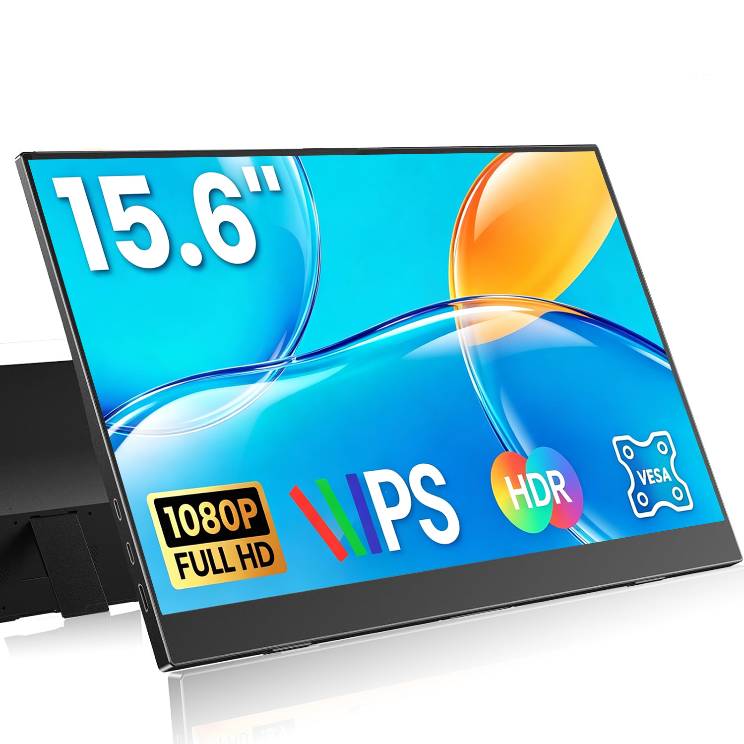 Desk Setup Speakers - 15.6 Inch Portable Monitor 1920×1080 FHD