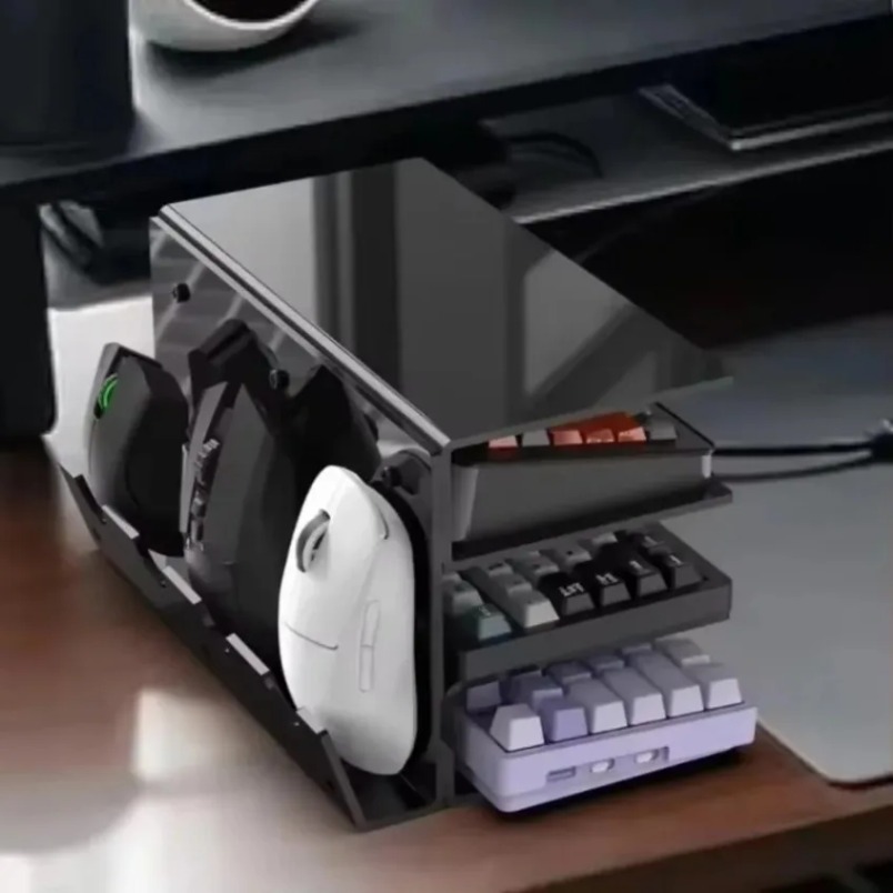 Desk Setup Pegboard - Keyboard Display Stand 3 Tier Acrylic
