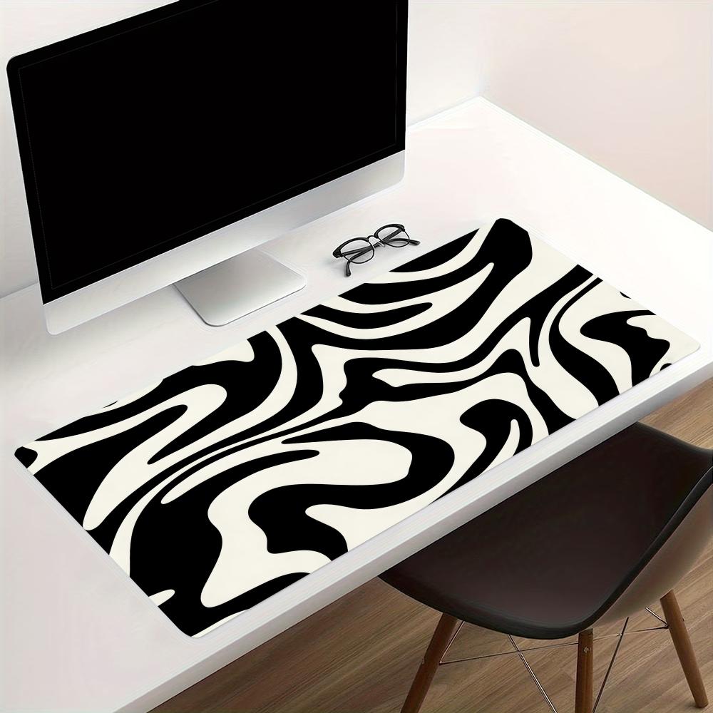 Desk Setup Gaming And Work - Modern Abstract Swirl Zebra Art Non‑Slip