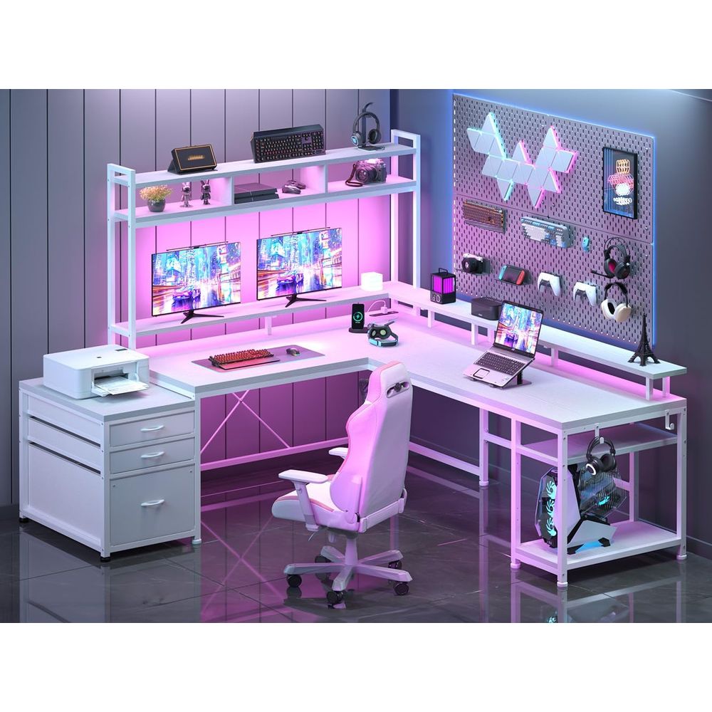 104-inch L-Shaped Desk for Dua - L Shaped Desk Setup review and price