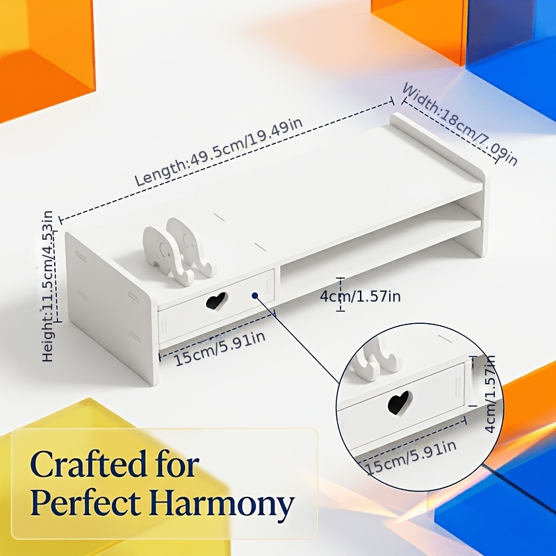 Minimalist White PVC Monitor S - Desk Setup White review and price