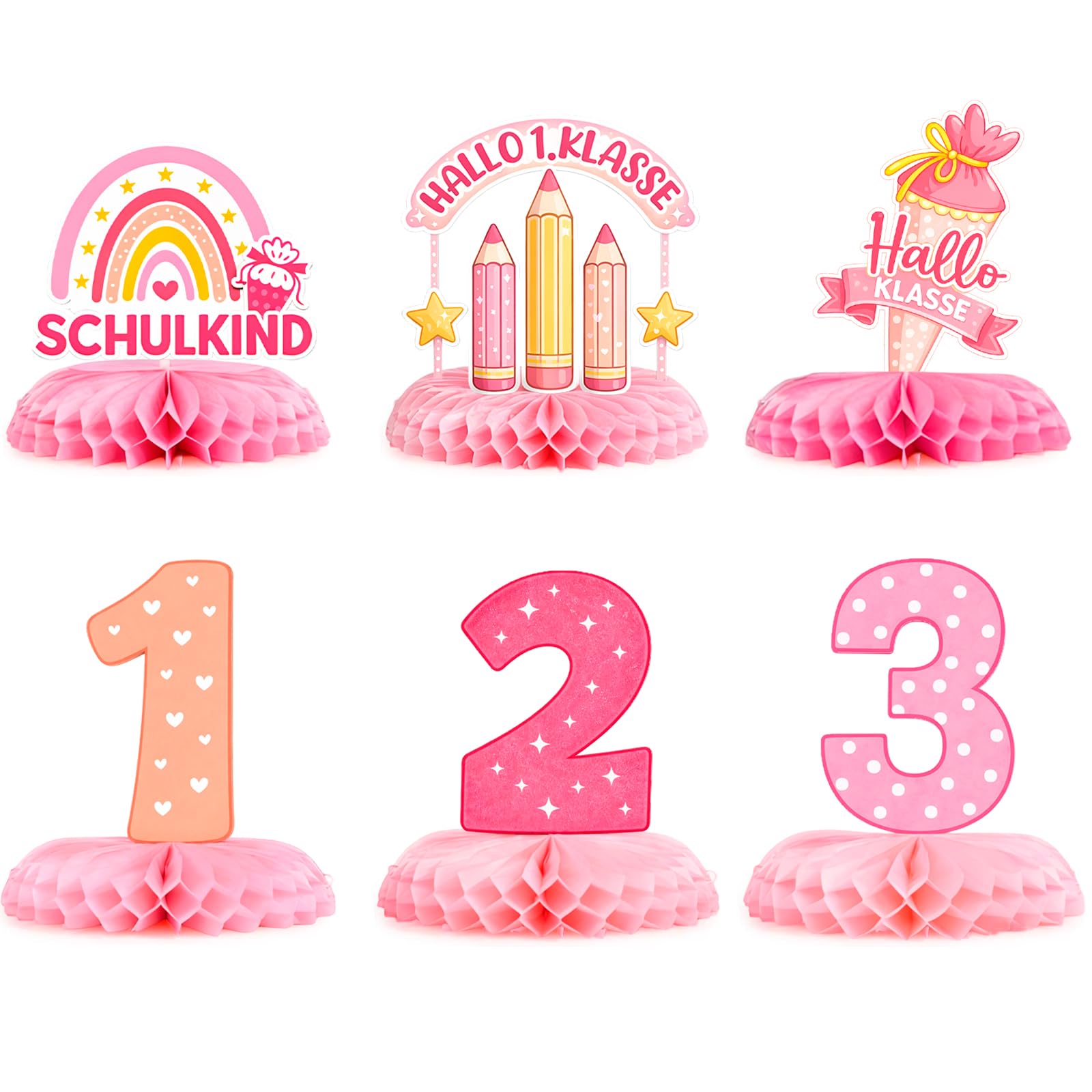 6Pcs Pink Rainbow Schulkind 12 - Desk Setup Girl review and price