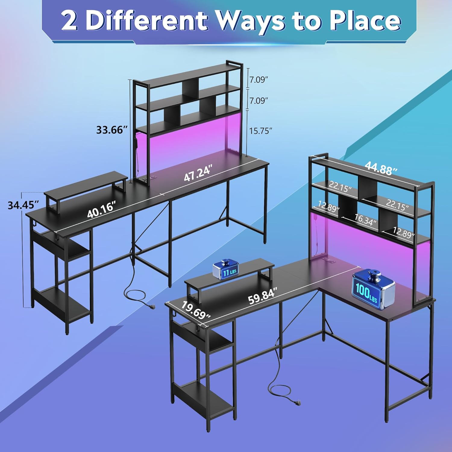 L Shaped Gaming Desk with Hutc - Desk Setup Game review and price