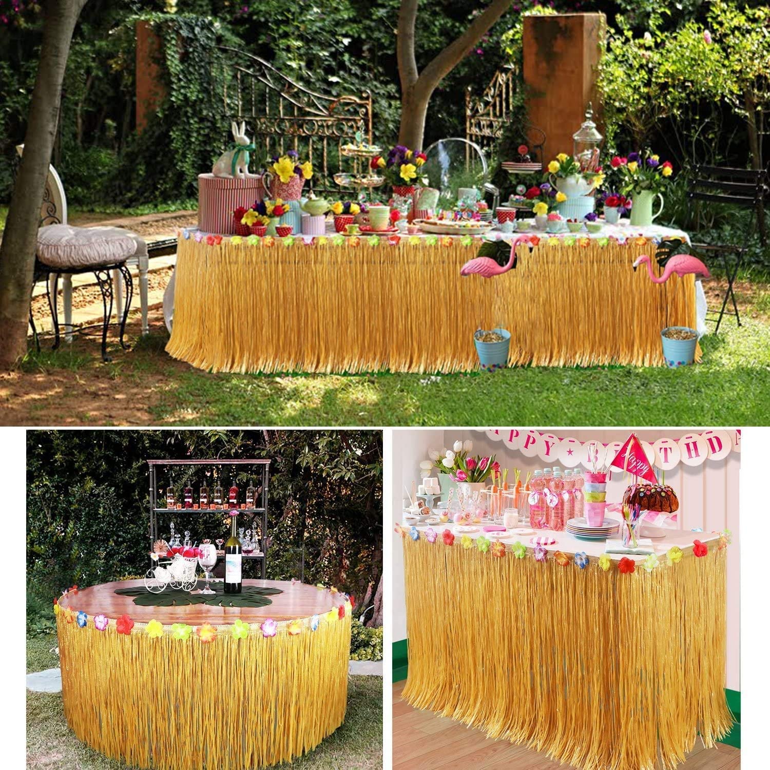 Straw Color Luau Grass Table S - Desk Setup Girl review and price