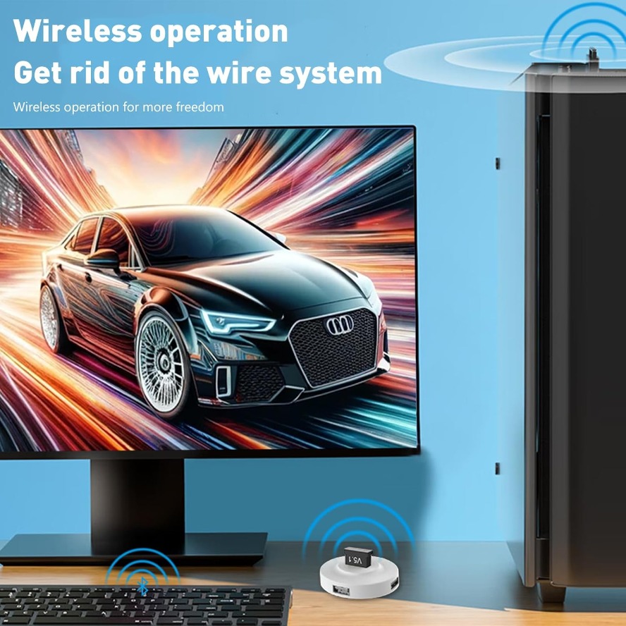 Bluetooth 5.1 Dongle Adapter W - Desk Setup Speakers review and price