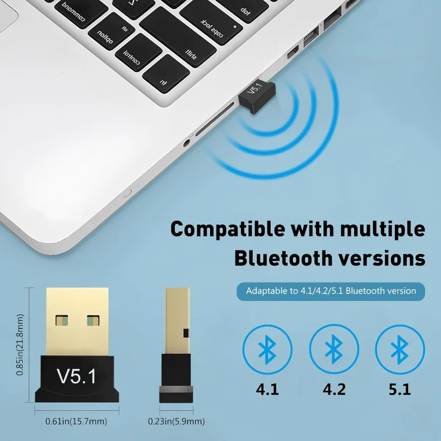 Bluetooth 5.1 Dongle Adapter W - Desk Setup Speakers review and price
