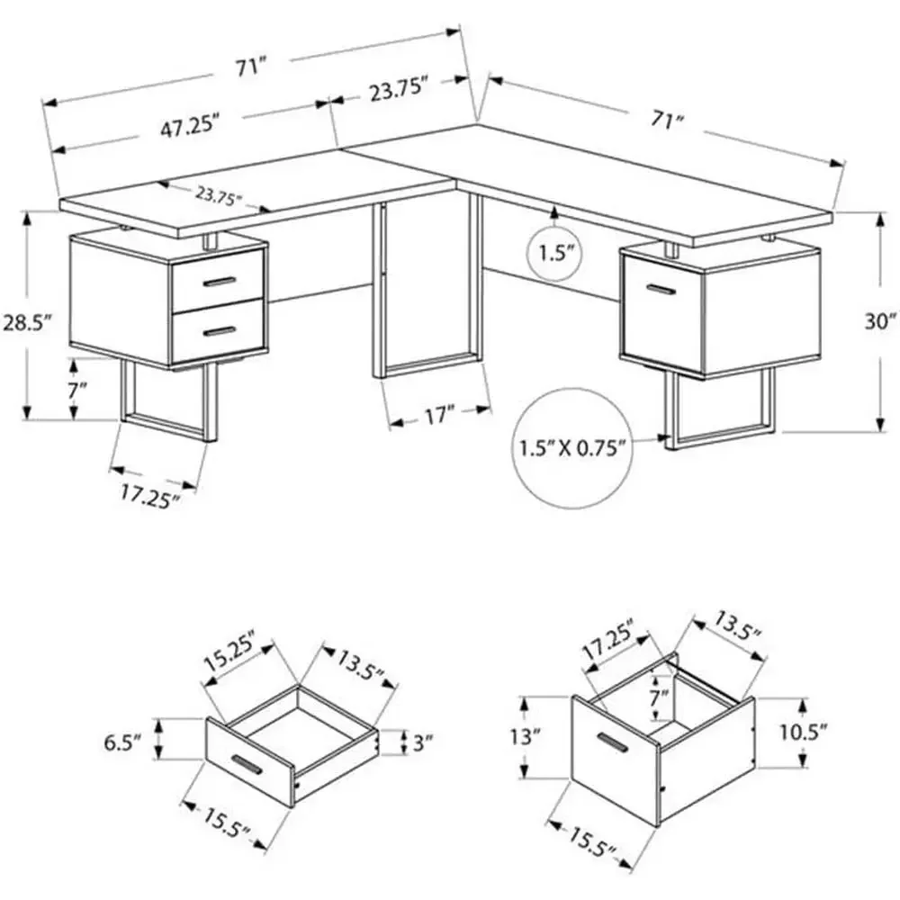 L-Shaped 70 Computer Desk with - Desk Setup In Office review and price