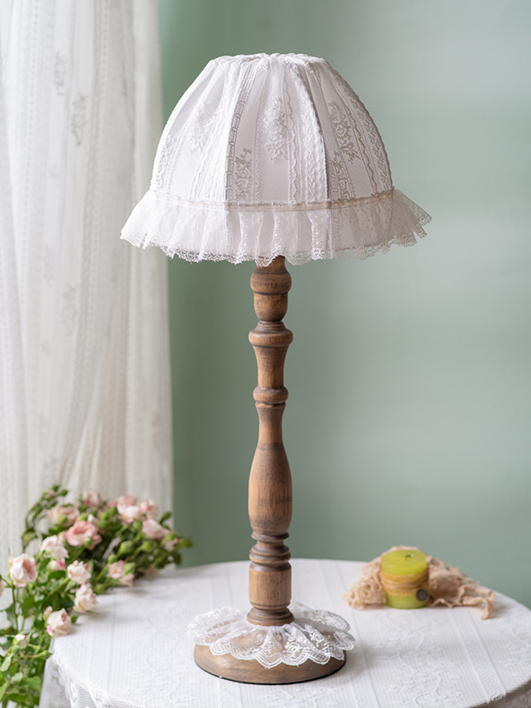 European Solid Wood Table Lamp - Desk Setup White review and price