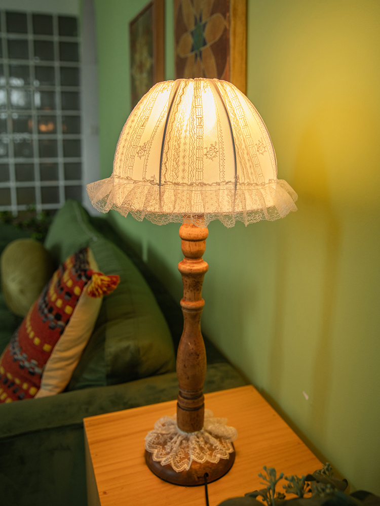 European Solid Wood Table Lamp - Desk Setup White review and price