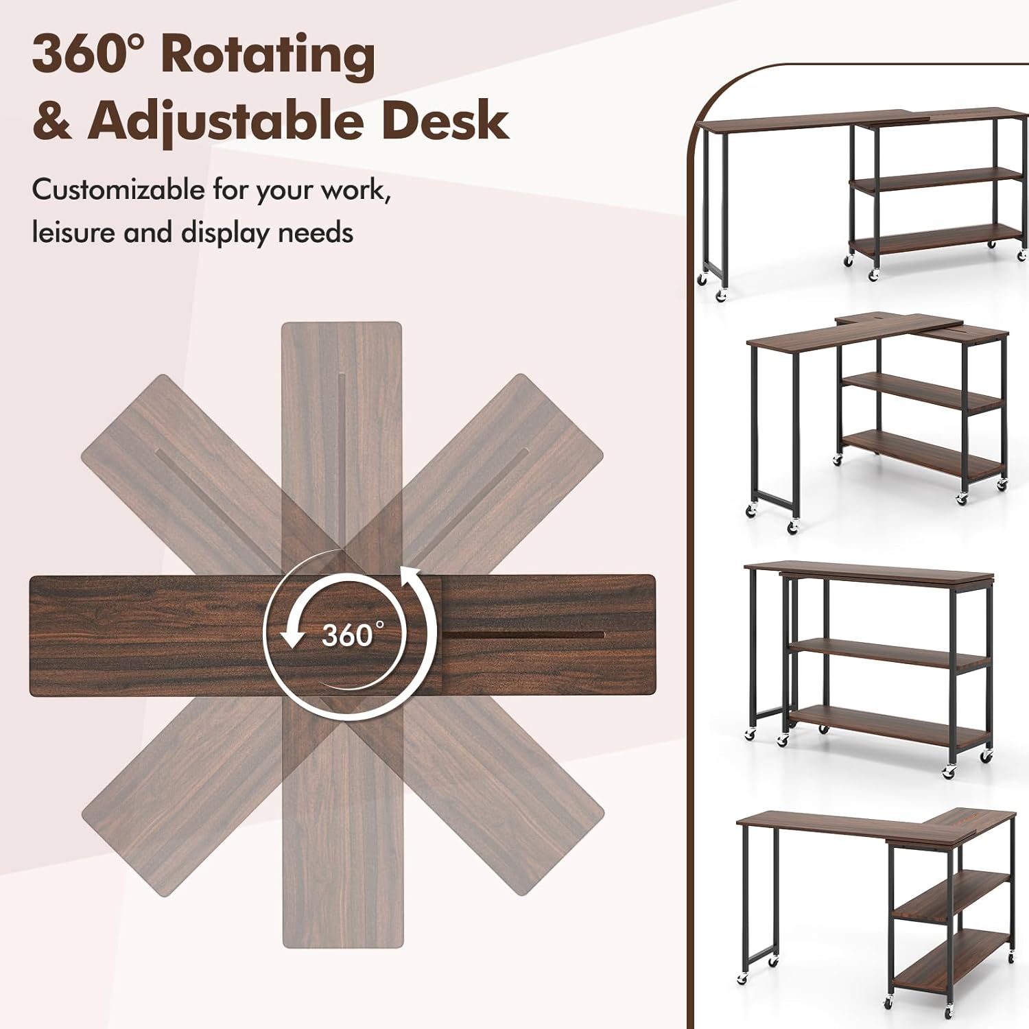 360° Rotating Side Table with  - Desk Setup Ideas review and price