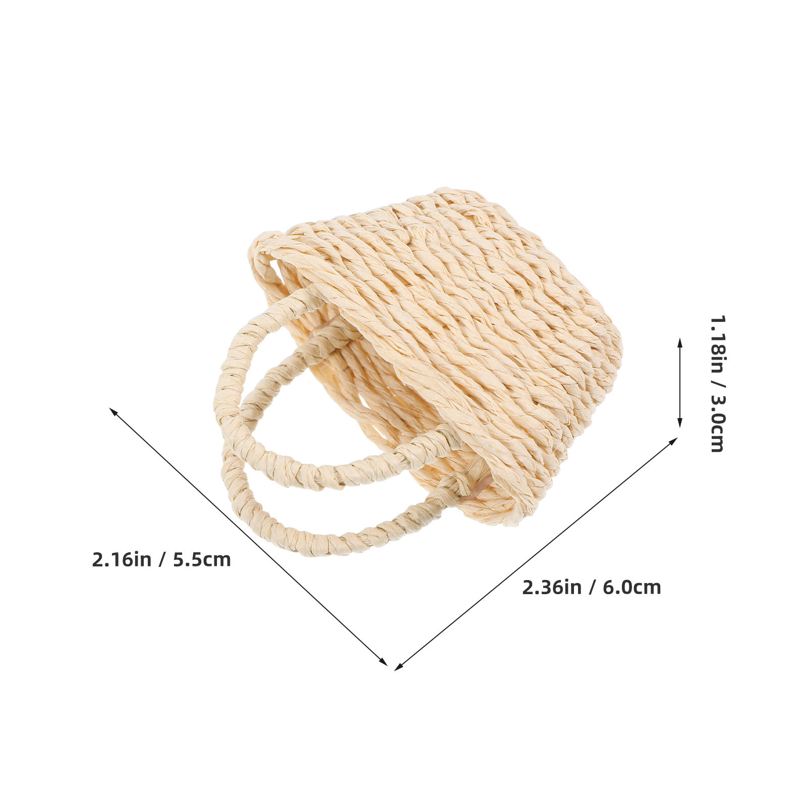 2Pcs Mini Raffia Handle Basket - Desk Setup Small Space review and price