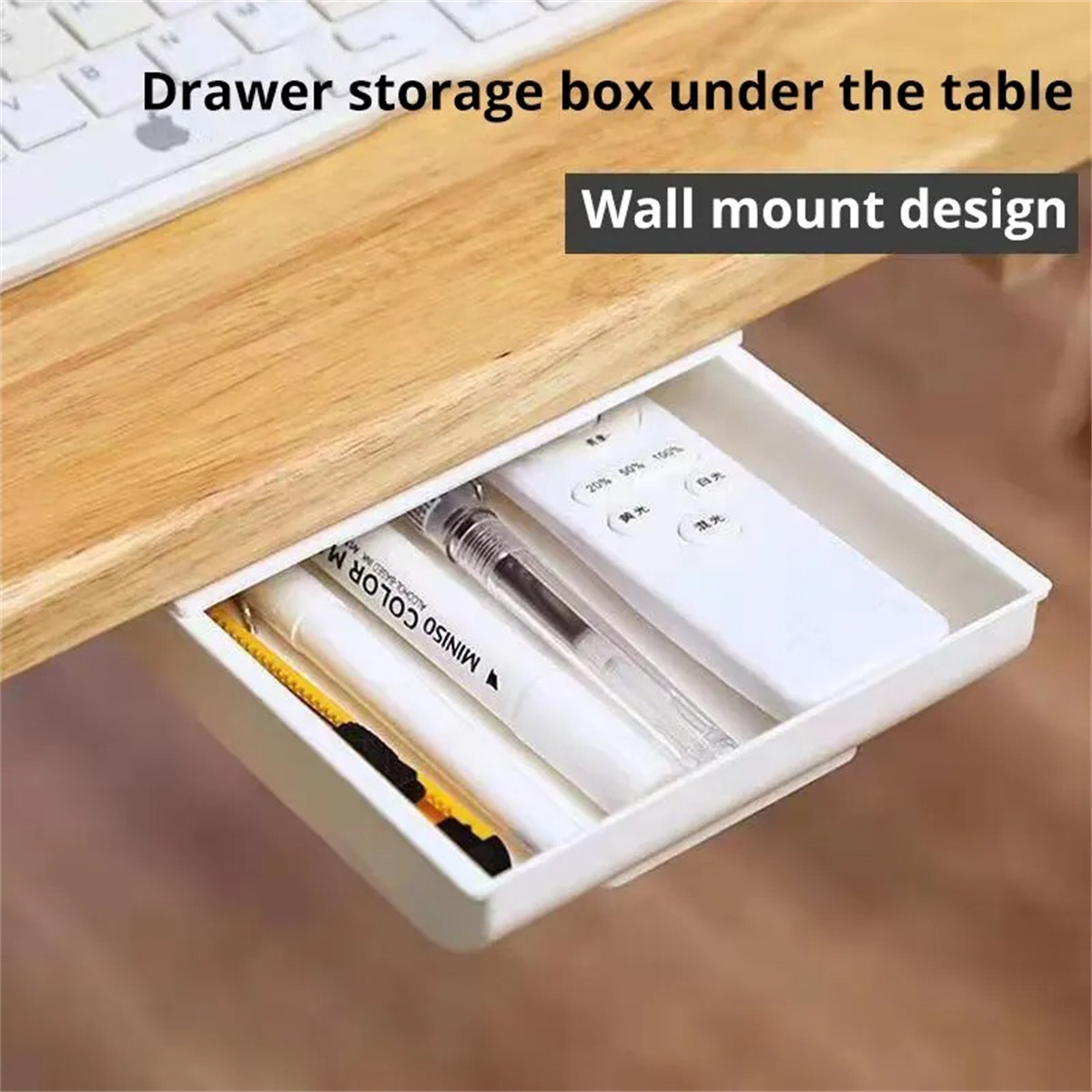 1pc White SelfAdhesive Storage - Desk Setup White review and price