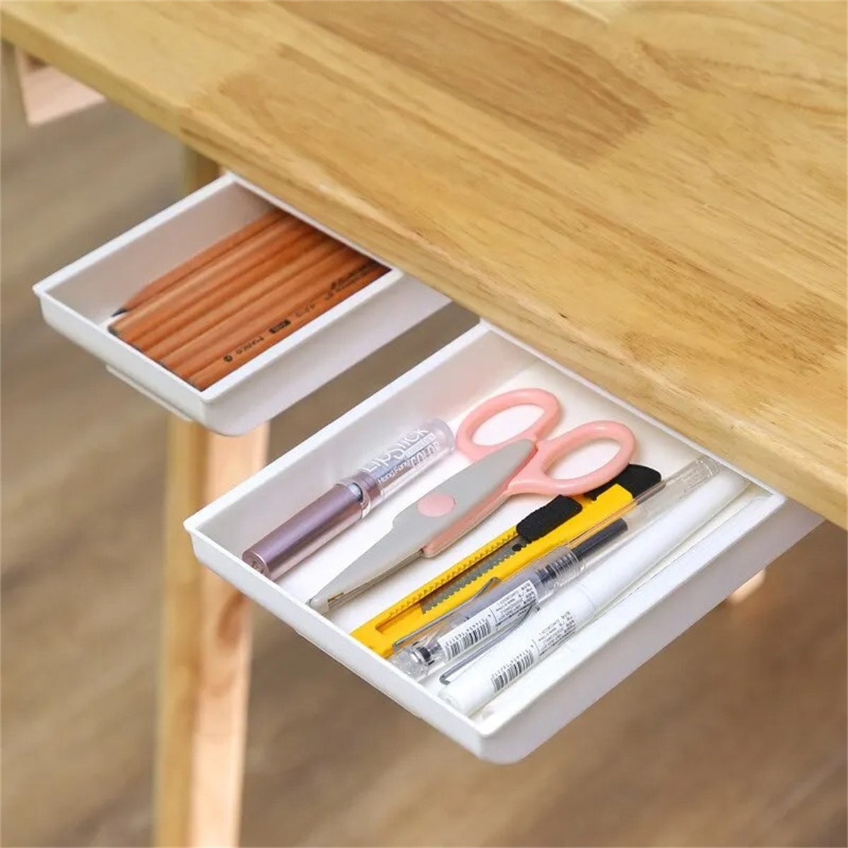 1pc White SelfAdhesive Storage - Desk Setup White review and price