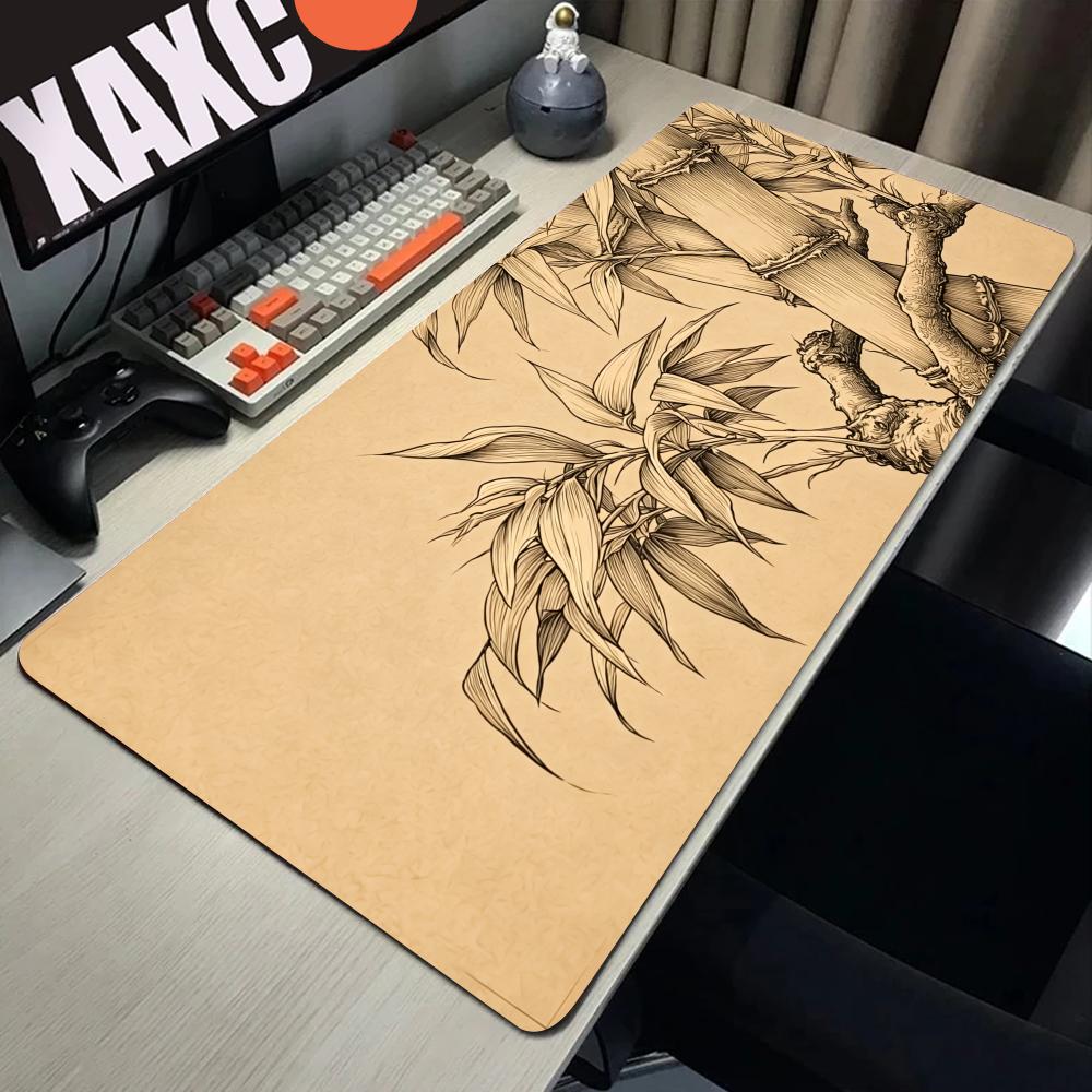 HYBXAXC Bamboo Line Art Mouse  - Desk Setup Beige review and price