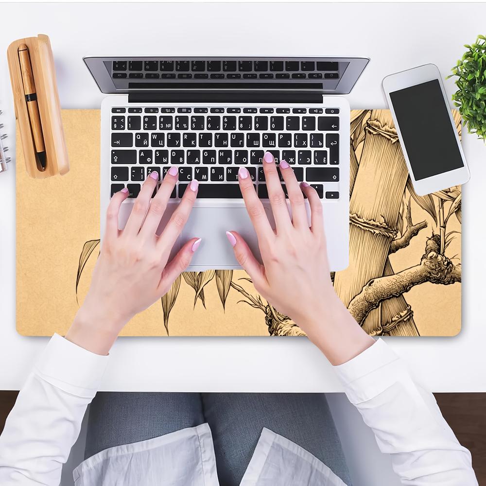 HYBXAXC Bamboo Line Art Mouse  - Desk Setup Beige review and price