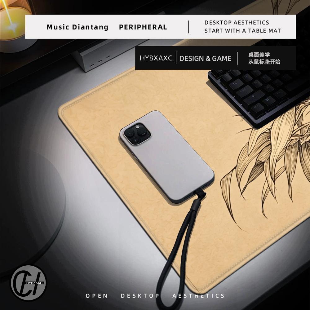 HYBXAXC Bamboo Line Art Mouse  - Desk Setup Beige review and price