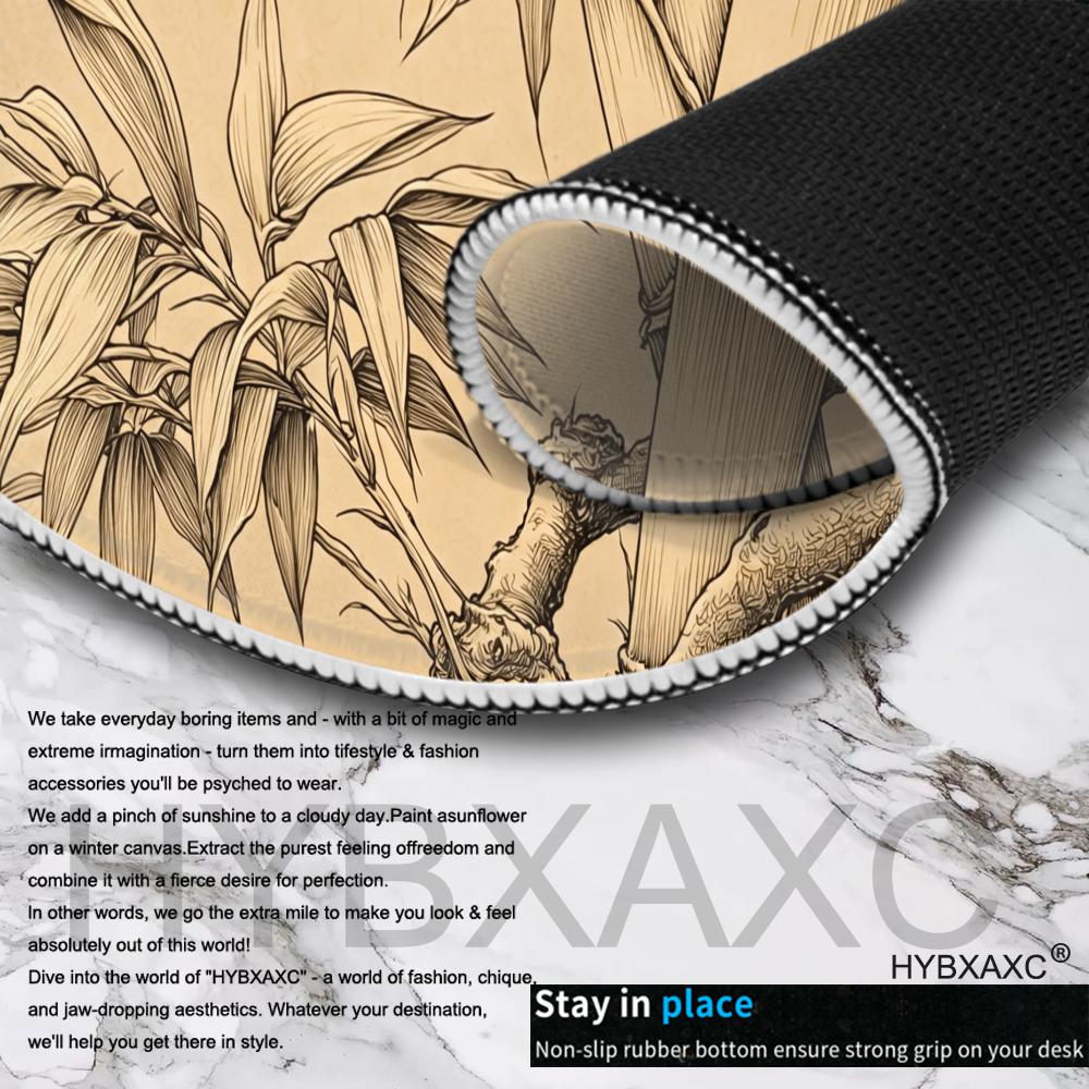 HYBXAXC Bamboo Line Art Mouse  - Desk Setup Beige review and price