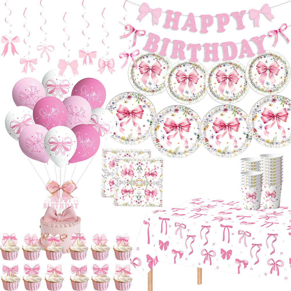 Pink Bow Girls Birthday Decora - Desk Setup Girl review and price