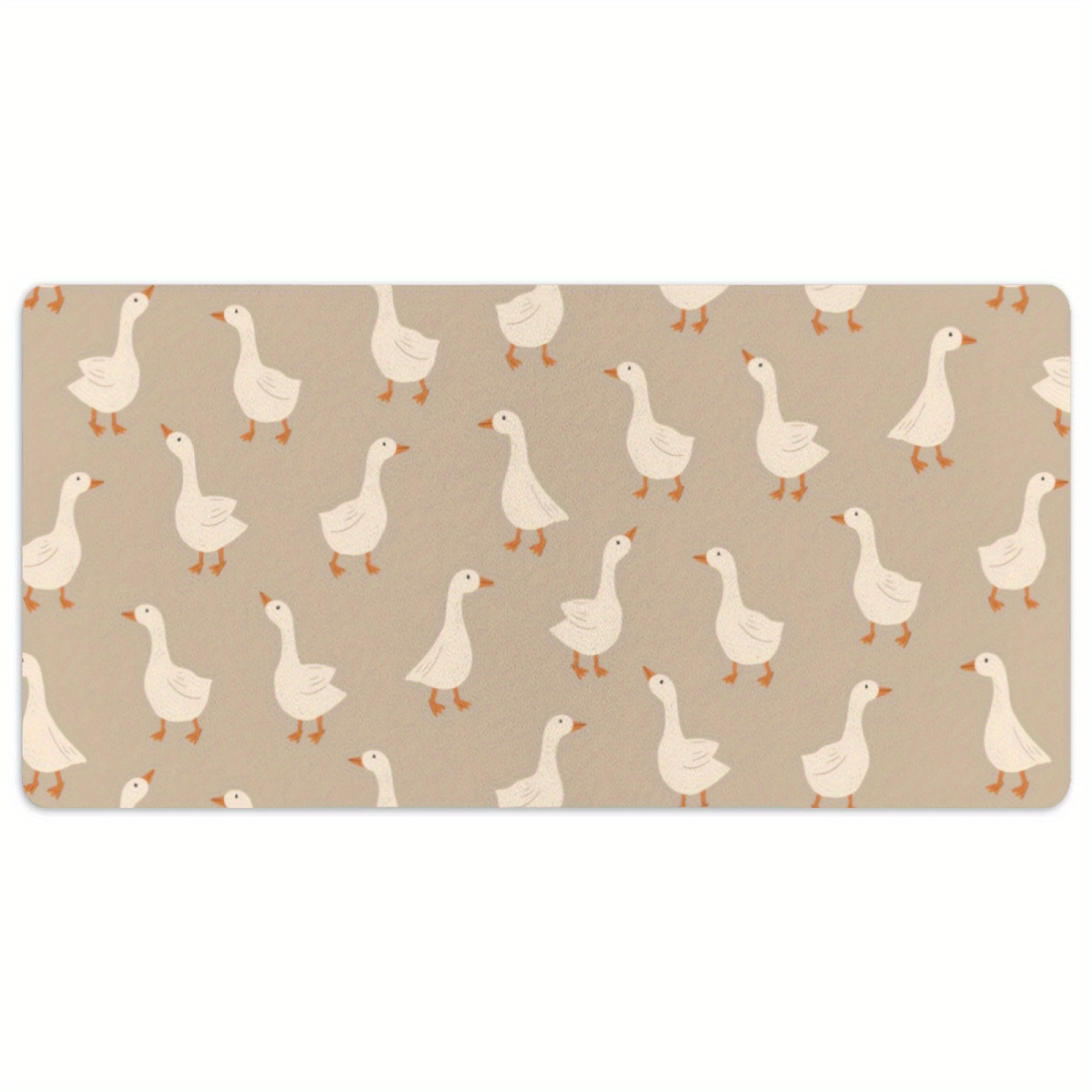 Goose Flock Pattern Desk Mat N - Desk Setup Beige review and price