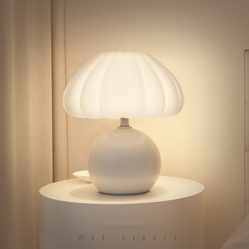 Cream Style Bedside Table Lamp - Desk Setup White review and price