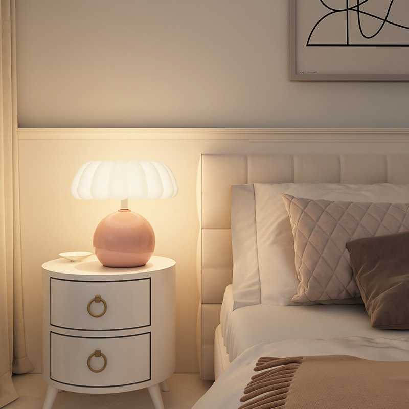 Cream Style Bedside Table Lamp - Desk Setup White review and price