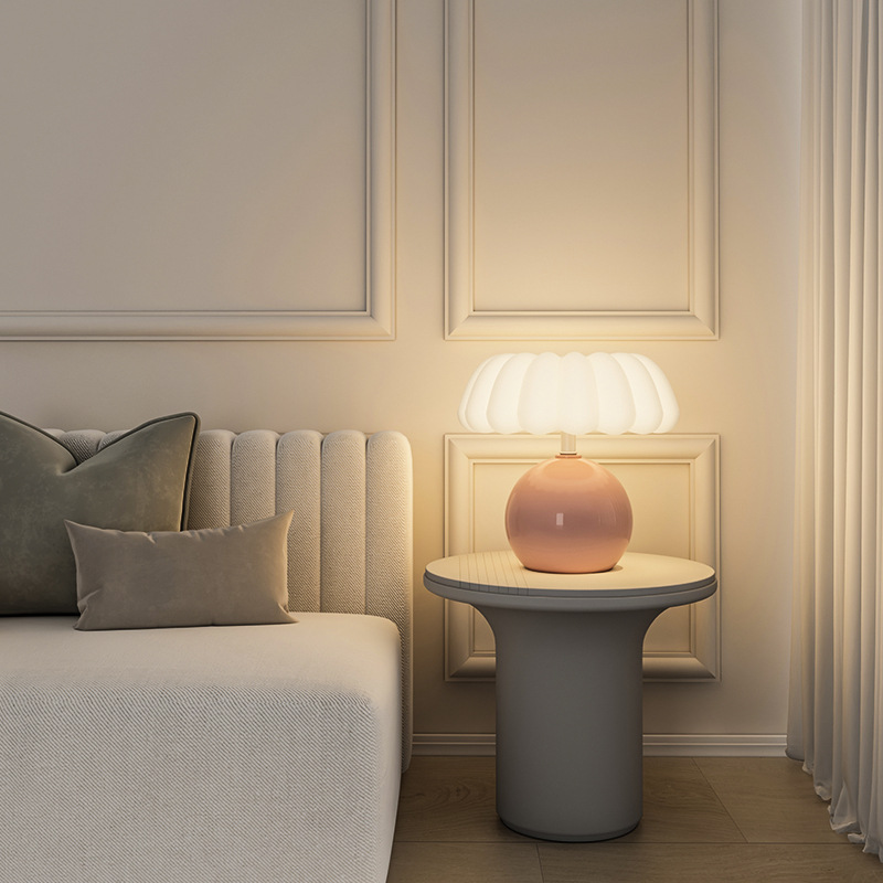 Cream Style Bedside Table Lamp - Desk Setup White review and price