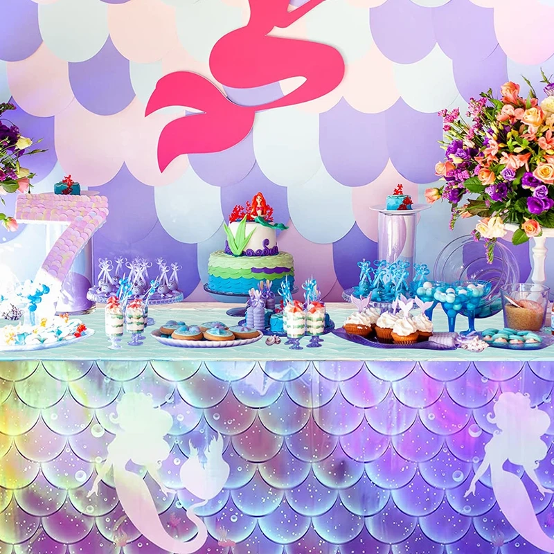 Mermaid Laser Plastic Tableclo - Desk Setup Girl review and price
