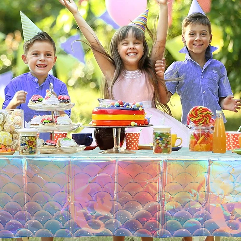Mermaid Laser Plastic Tableclo - Desk Setup Girl review and price