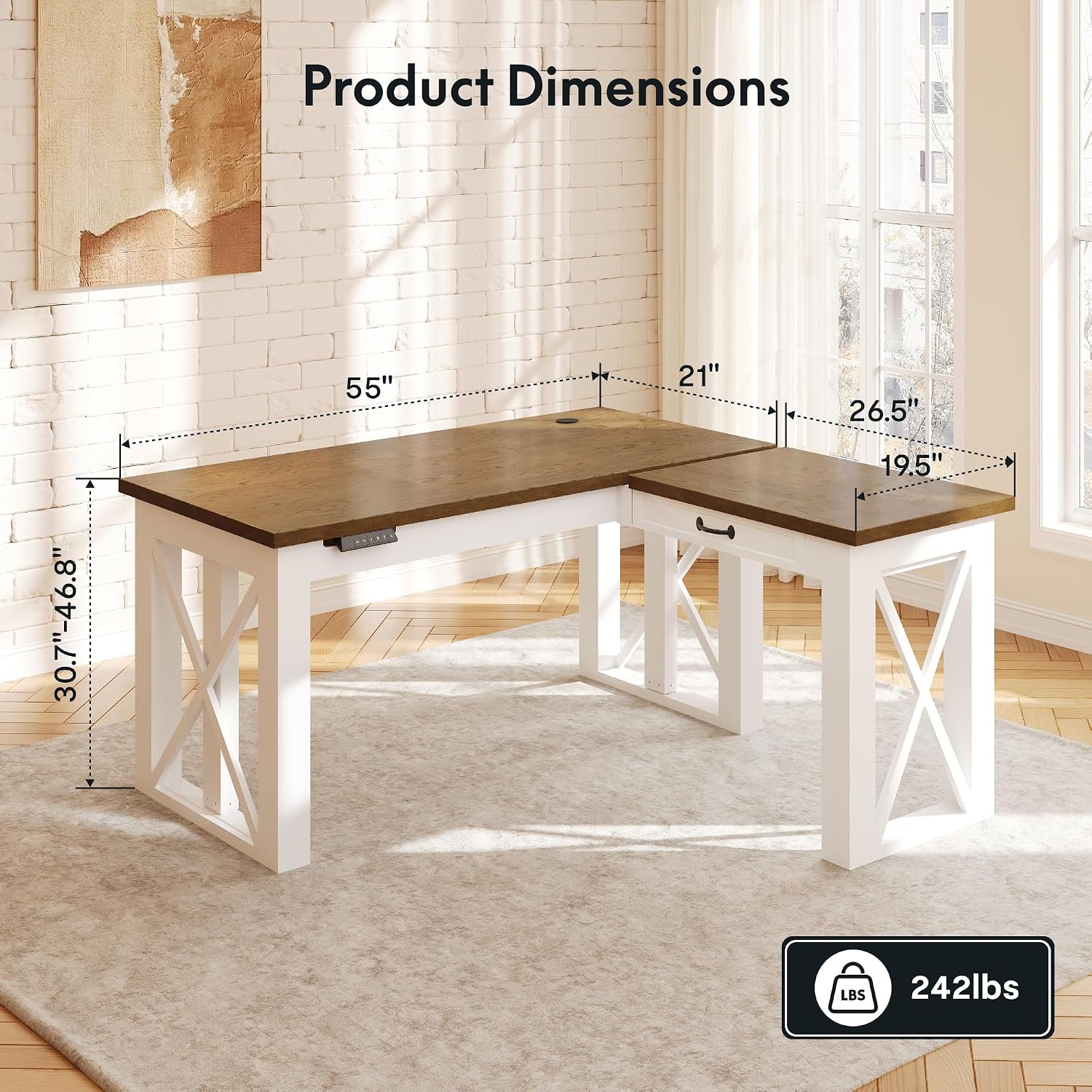 L Shaped Standing Desk with Dr - L Shaped Desk Setup review and price