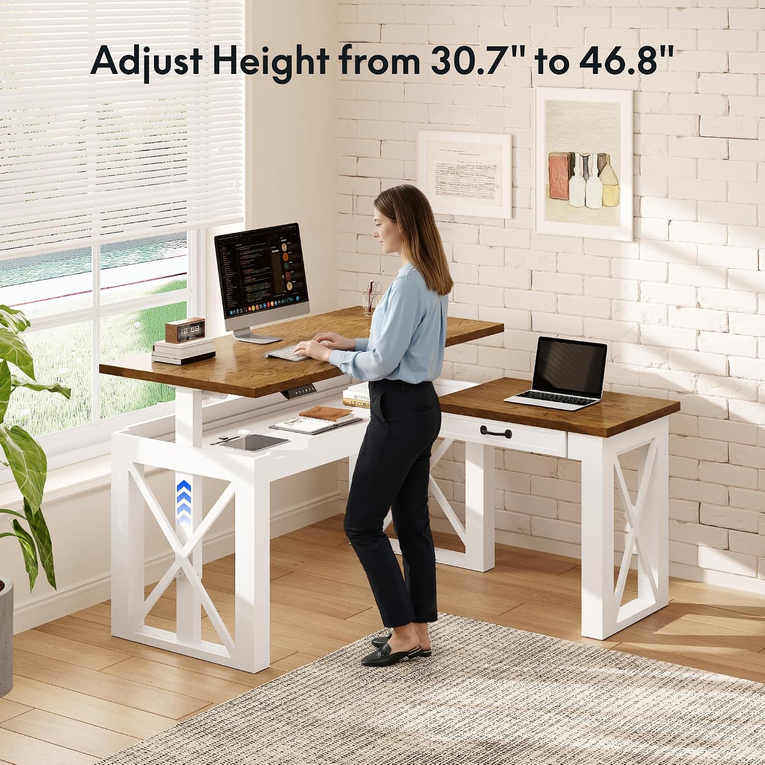 L Shaped Standing Desk with Dr - L Shaped Desk Setup review and price