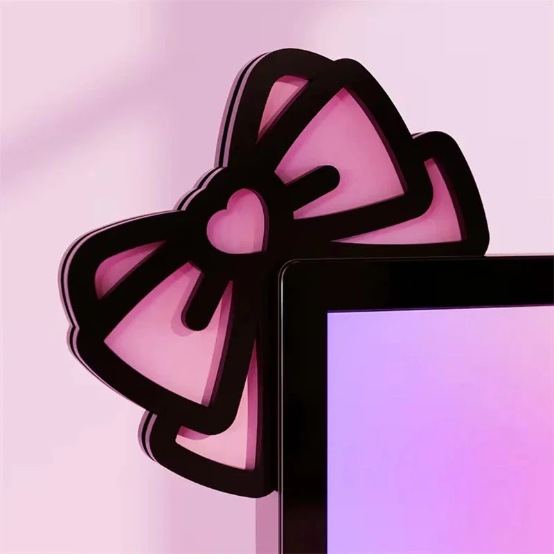 Kawaii Pink Acrylic Bow Monito - Desk Setup In Office review and price