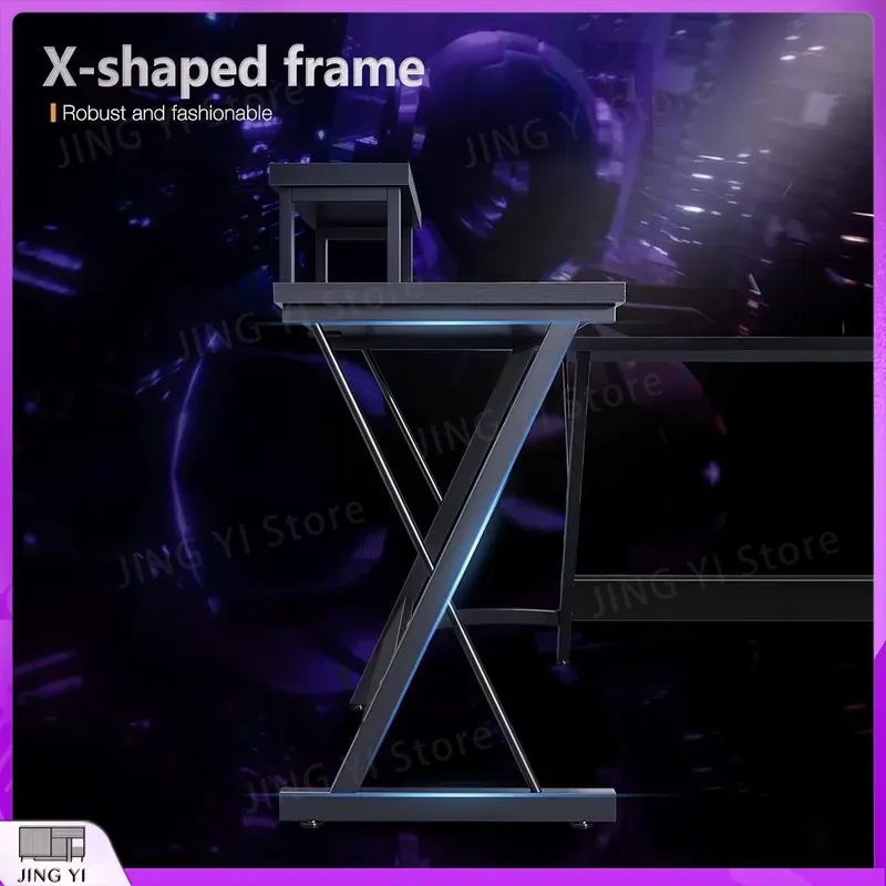 L Shaped Gaming Desk with Moni - L Shaped Desk Setup review and price