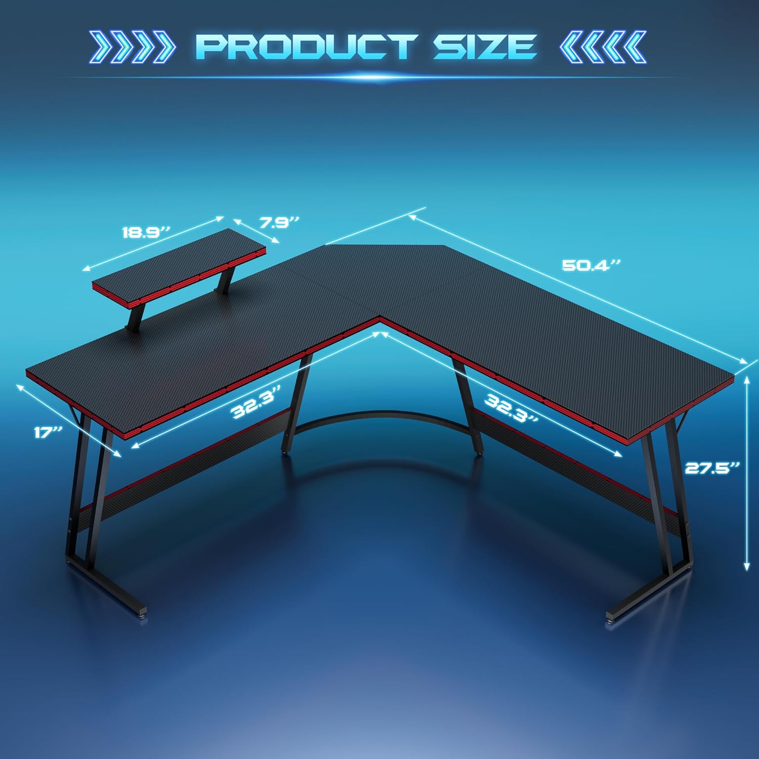 L-Shaped Adjustable Gaming Des - L Shaped Desk Setup review and price