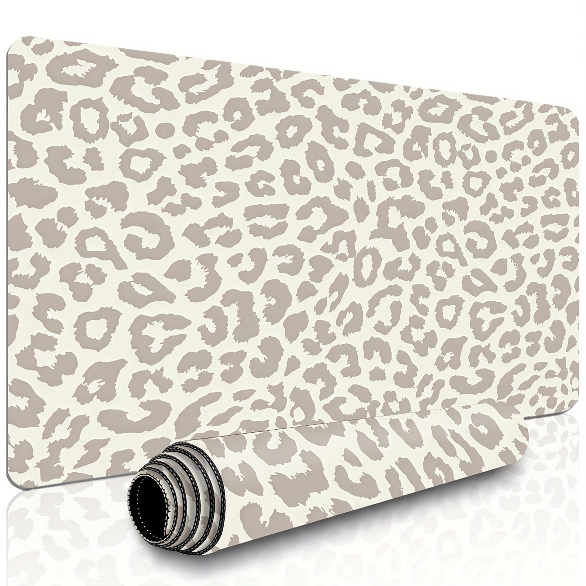 Beige Leopard Print Extended M - Desk Setup Beige review and price