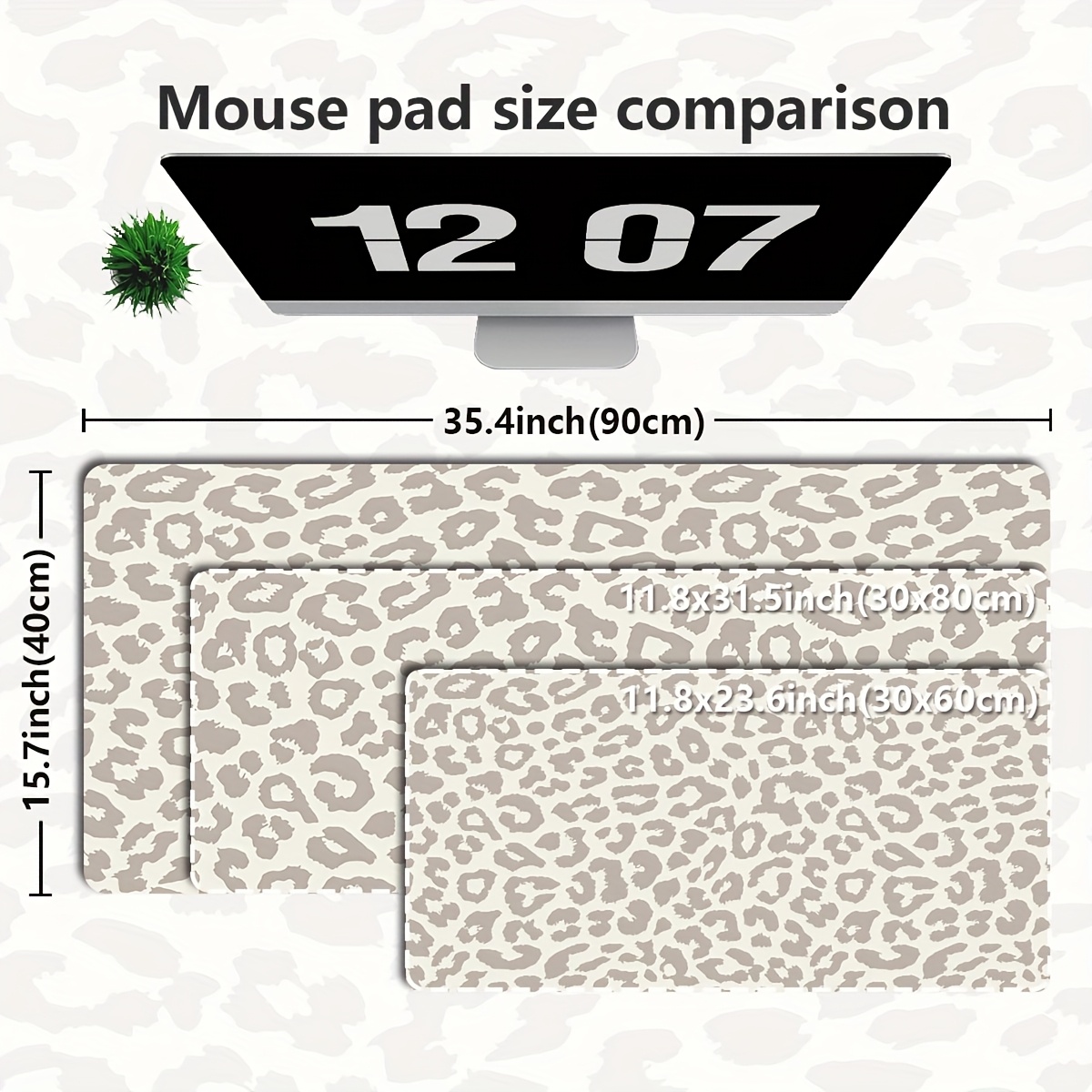 Beige Leopard Print Extended M - Desk Setup Beige review and price