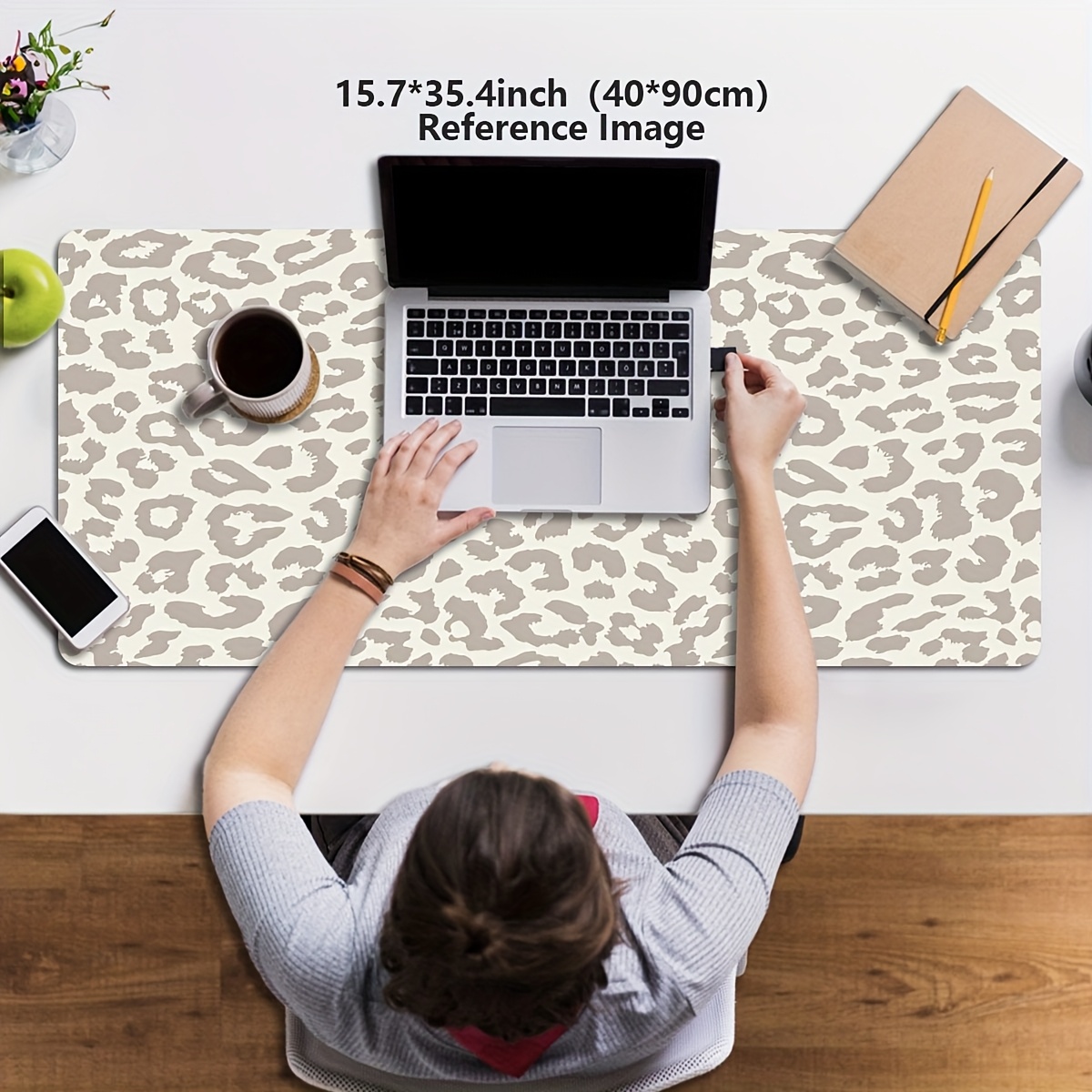 Beige Leopard Print Extended M - Desk Setup Beige review and price