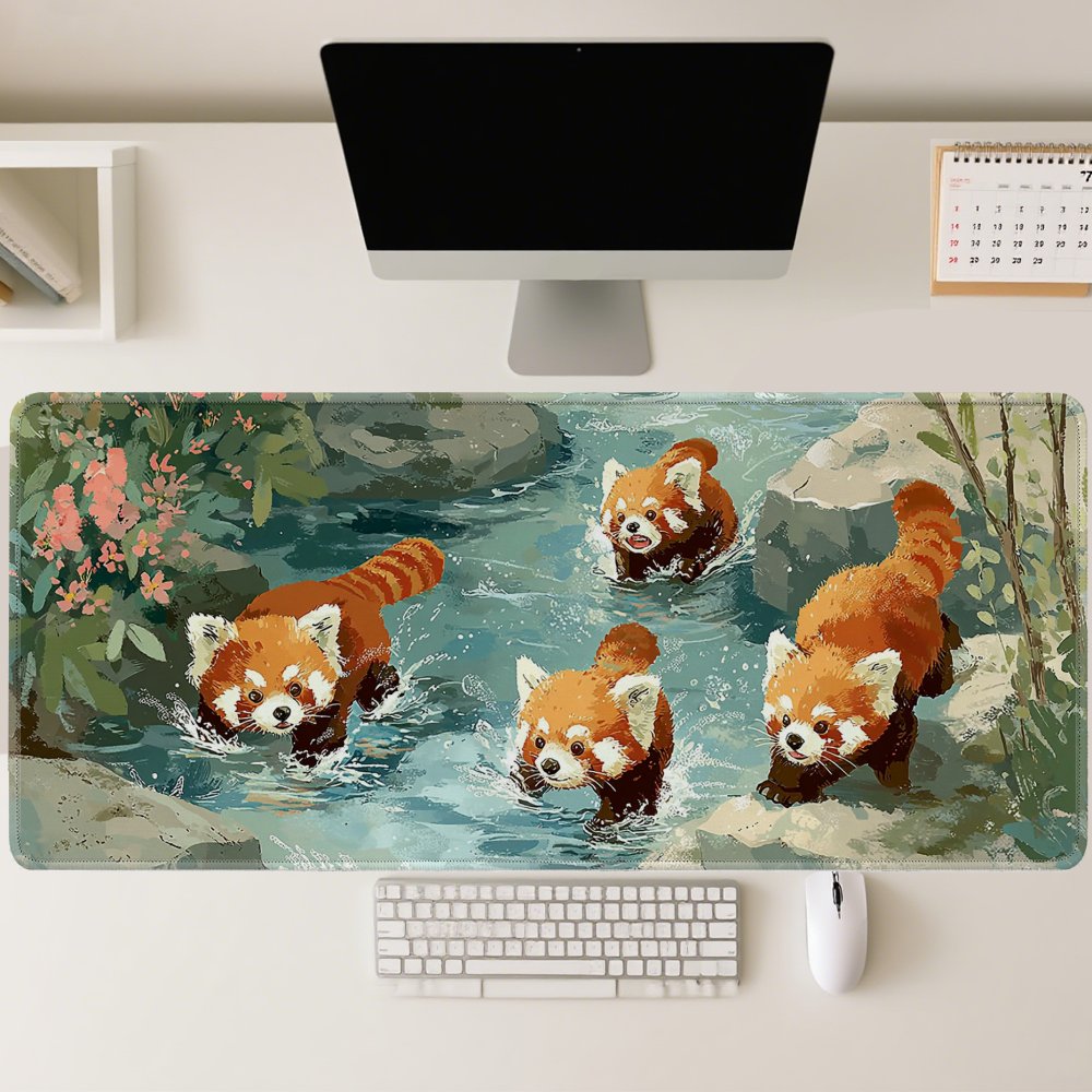 Four Red Pandas Playing in Str - Desk Setup Streaming review and price