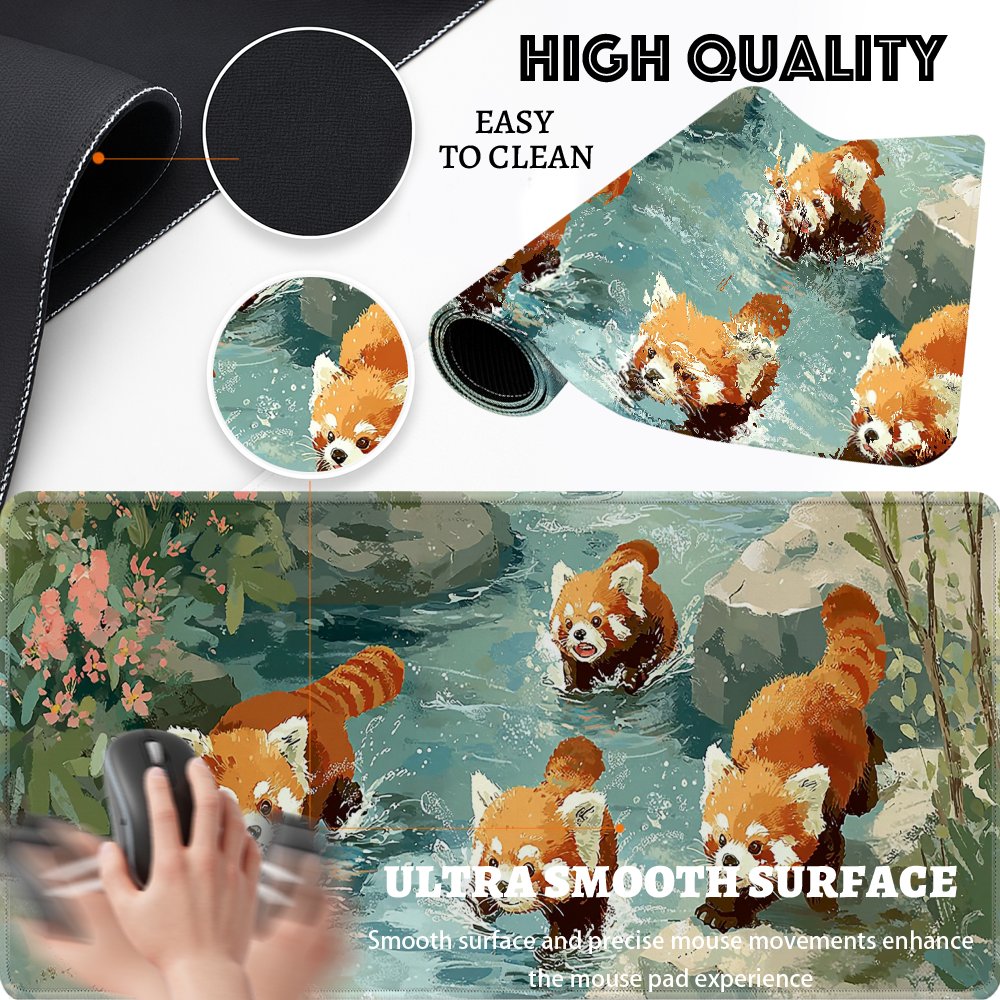 Four Red Pandas Playing in Str - Desk Setup Streaming review and price