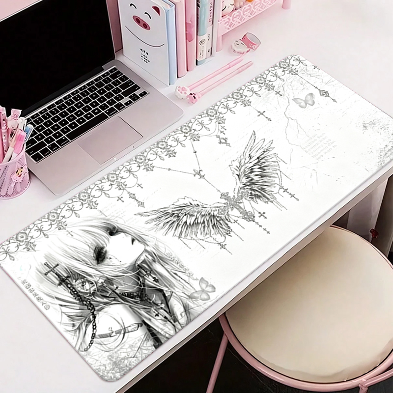 Leather Mousepad Black White A - Desk Setup White review and price