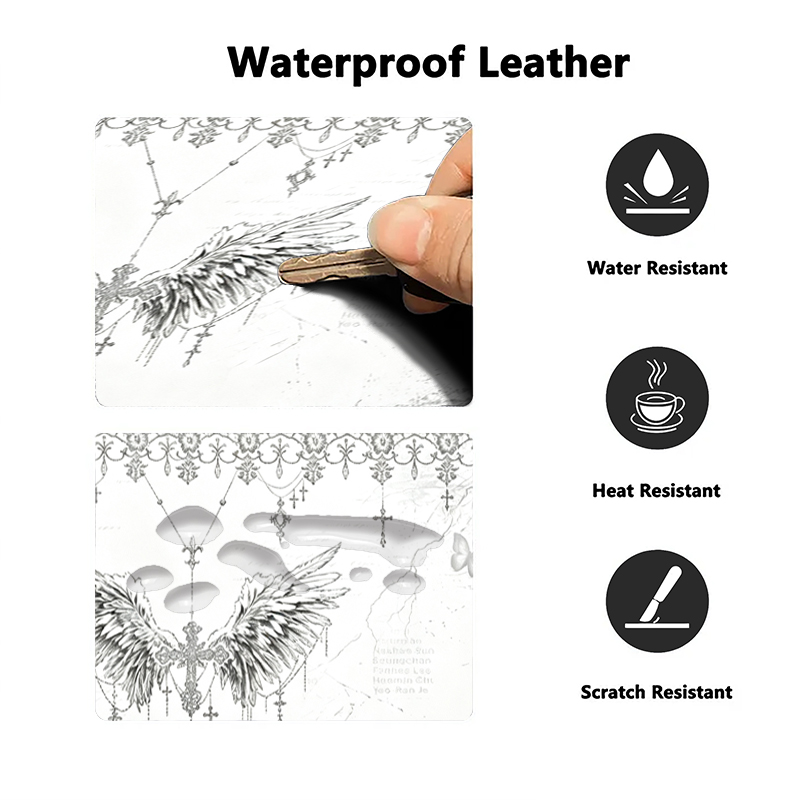 Leather Mousepad Black White A - Desk Setup White review and price