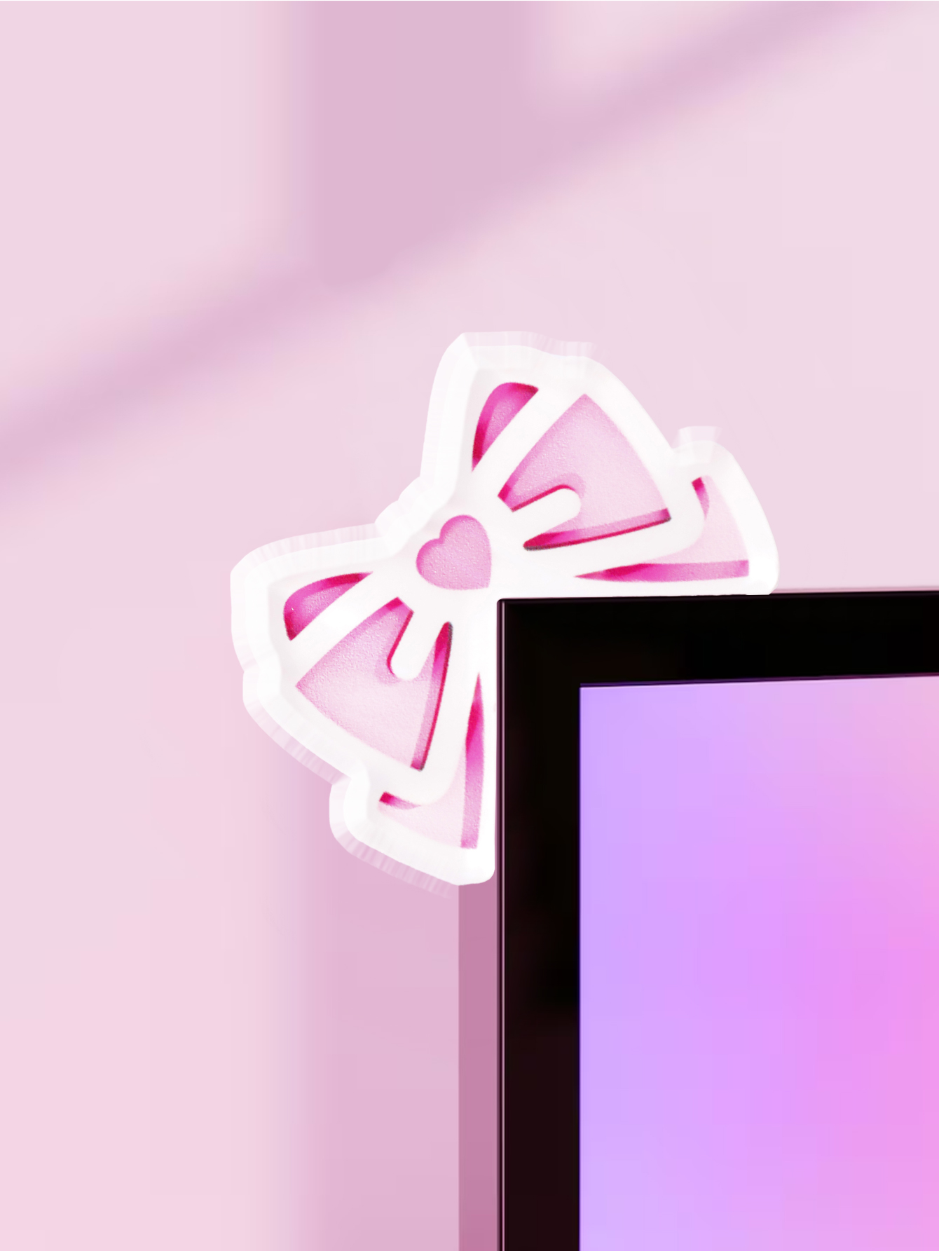 Kawaii Bow Monitor Decor Pink  - Desk Setup Pegboard review and price