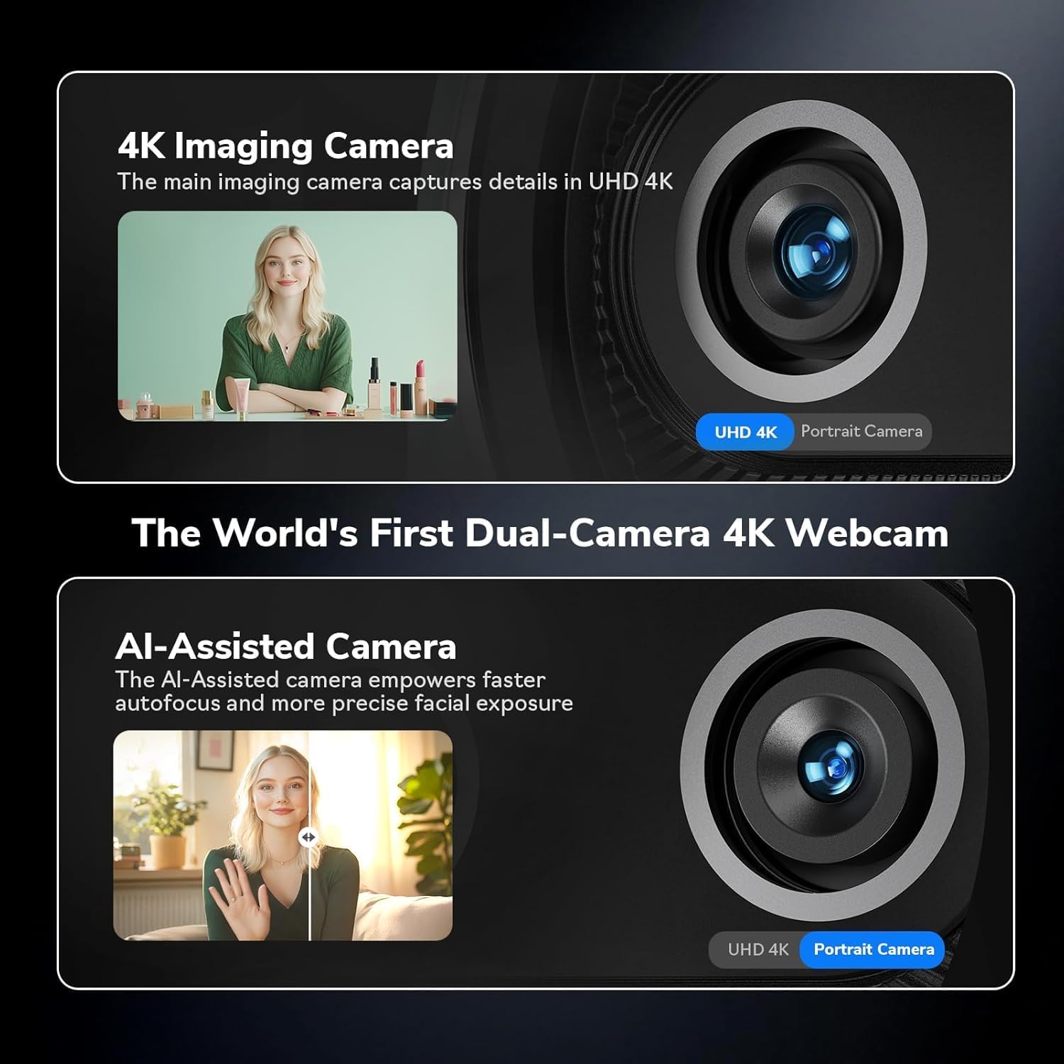Webcam 4K EMEET Dual-Camera AI - Desk Setup Streaming review and price