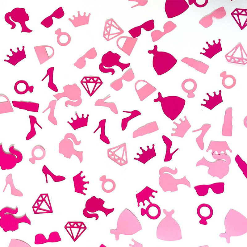 Hot Pink Confetti Glitter Girl - Desk Setup Girl review and price