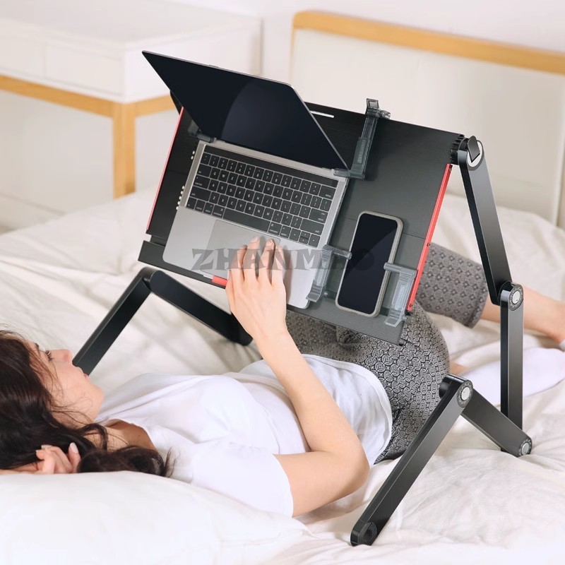 Lying Flat on The Bed, Laptop  - Desk Setup Ideas review and price